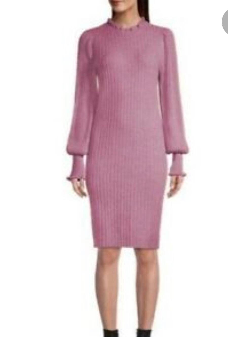 Ellie Tahari Feminine Cashmere Sweater Dress Dusty Rose S